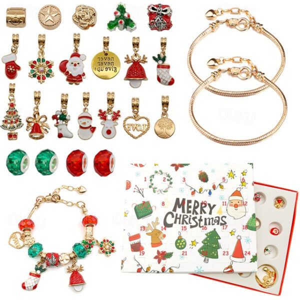 Christmas Advent Calendar DIY Bracelet Making Kit for Girls Kids Women Necklace Bracelet Crafts | Beads & Jewelry Making | Charms & Pendants 2025 - US