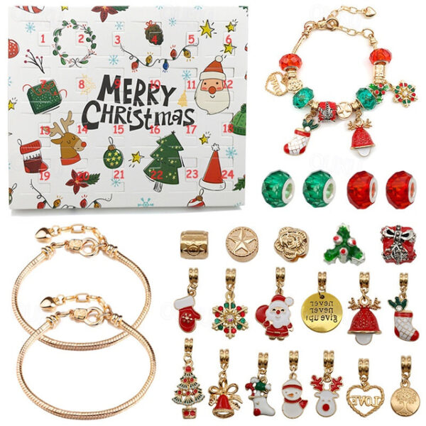 Christmas Advent Calendar DIY Bracelet Making Kit for Girls Kids Women Necklace Bracelet Crafts | Beads & Jewelry Making | Charms & Pendants 2025 - US