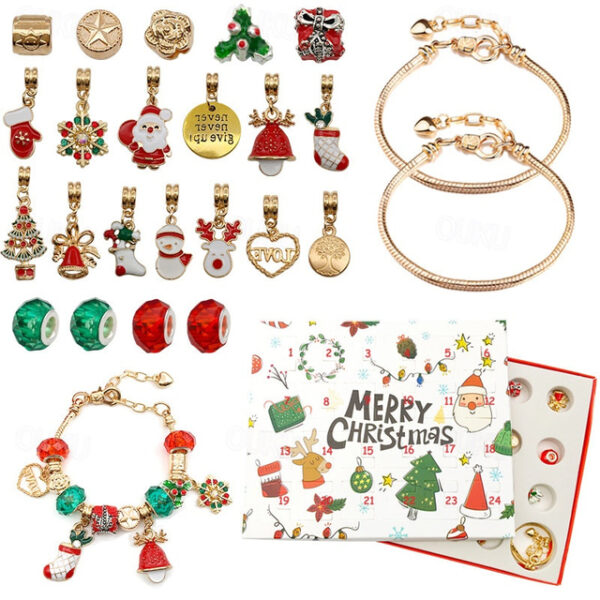 Christmas Advent Calendar DIY Bracelet Making Kit for Girls Kids Women Necklace Bracelet Crafts | Beads & Jewelry Making | Charms & Pendants 2025 - US