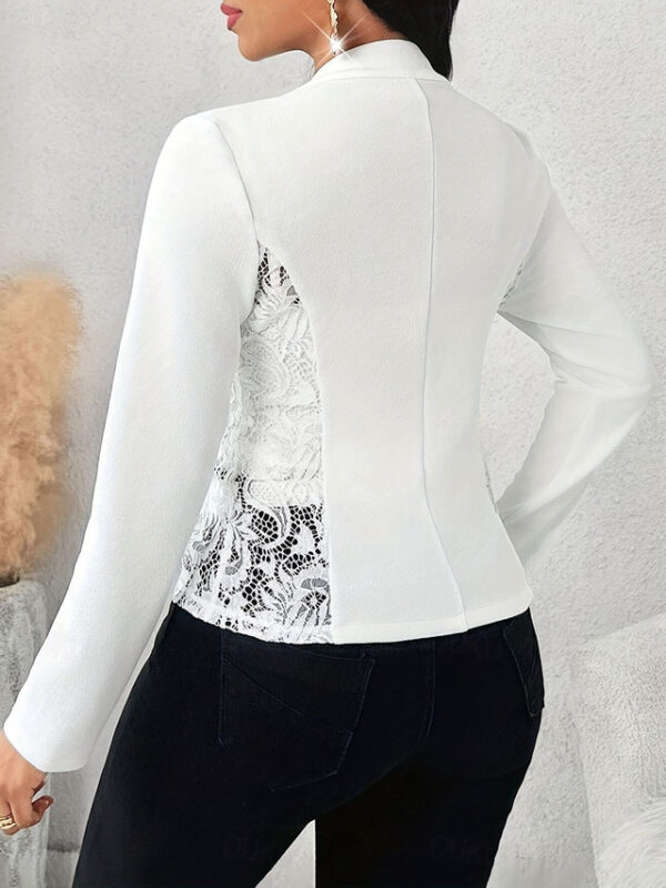 Women's Blazer Formal with Pockets Solid Color Comfortable Stylish Regular Fit Outerwear Long Sleeve Fall White S 2024 - US $44.99