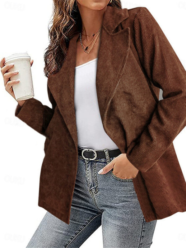 Women's Blazer Work Slim Fit Solid Color Breathable OL Style Regular Fit Outerwear Long Sleeve Fall White S 2024 - US $29.99