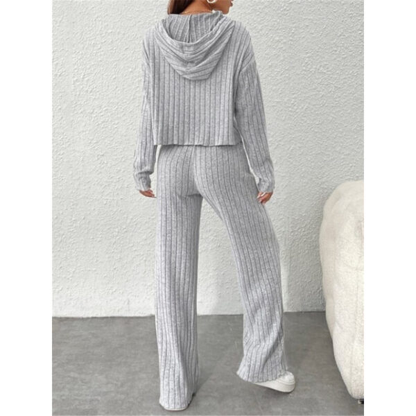 Women's Loungewear Sets Pure Color Fashion Basic Street Going out Airport Knit Breathable Hoodie Long Sleeve Hoodie Pant Fall Home Outfits 2024 - US $