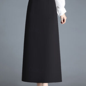 Women's Skirt A Line Maxi High Waist Skirts Pocket Solid Colored Street Daily Winter Elegant Fashion Black 2024 - US $26.99